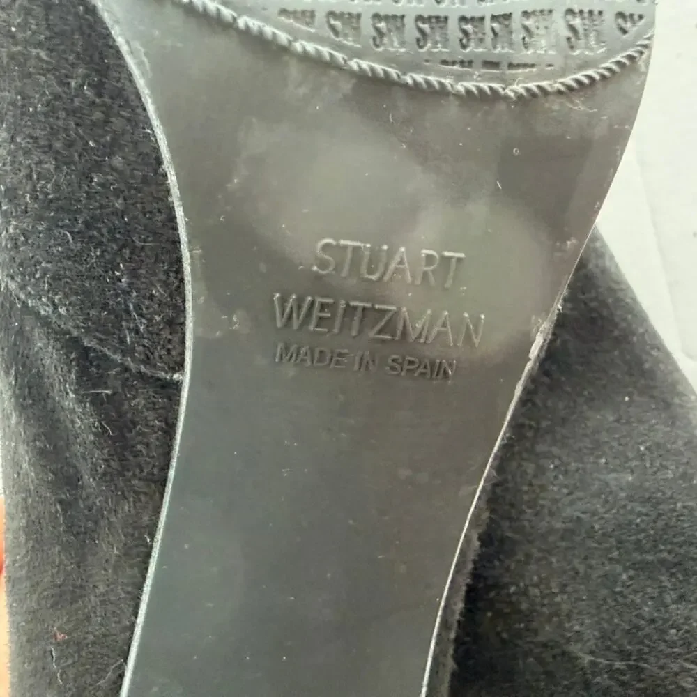 Stuart Weitzman Black Over the Knee Stretch Suede Heel Boot Sz 7.5 4